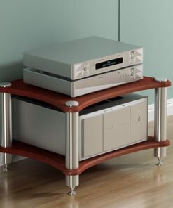 Support de haut-parleur à 2 niveaux pour récepteur AV, support pour composants audio, console de jeux vidéo, étagère, support Hifi, meuble pour composants audio, pour réunion, salon, salle d