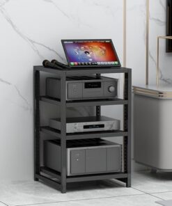 Support multimédia multicouche, étagère pour console de jeux vidéo de divertissement, support audio, support multimédia pour tour AV, support pour console de jeux vidéo (3 niveaux), pour sal
