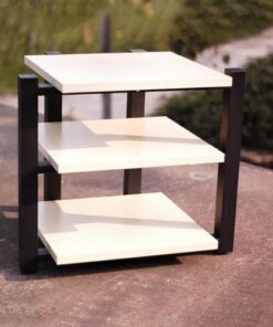 Étagère de Jeu, Meuble Audio sur Pied, Meuble stéréo, Support vidéo, Support Audio, présentoir pour Haut-parleurs, Tour Audio d'angle pour Jeux, réunion, Salon, Salle d'enregistrement (Blanc