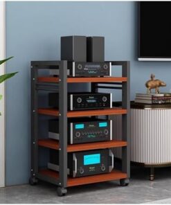 Supports stéréo à 4/5 niveaux pour petits espaces, support multimédia pour composants AV autonome, tour d'armoire audio/vidéo, centre multimédia pour jeux, salon, bureau, hôtel, magasin, sup
