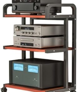 Générique Support multimédia AV 3/4/5 Niveaux, Support d'imprimante sur Pied, Support de Lecteur Audio Tour, Hauteur réglable pour Salle d'enregistrement (Couleur 3,3 Niveaux)