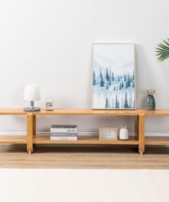 Meuble TV en Bambou pour téléviseurs jusqu'à 65 Pouces, Support de Divertissement pour Salon, Couloir, entrée, Bureau (Taille : 1,4 m)