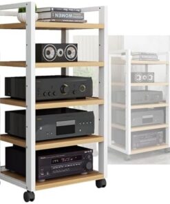 Générique Support Audio, Meuble multimédia AV avec 5 étagères | Étagère d'angle pour lecteurs DVD, Consoles de Jeux, routeurs WiFi | Solution de Stockage Parfaite