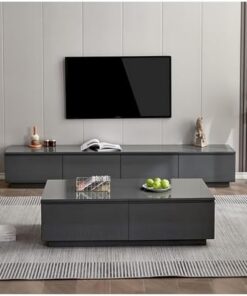Meuble TV Moderne avec armoires de Rangement spacieuses pour téléviseurs de 63 à 95 Pouces, idéal pour Les Salons ou Les Chambres (160 cm)