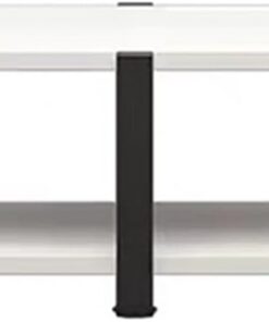 Meuble Rack Audio Double Position, Meuble Hi FI avec Grand Espace, Rack Audio Ouverte, Meuble Audio Vidéo avec Repose-Pieds Antidérapant, Longueur 120 Cm(Wit,2-Tier)