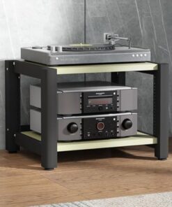 Armoire Rack pour équipement Audio, Support multimédia AV à 5, 4, 3 ou 2 Niveaux, Tour Audio-vidéo avec Pieds antidérapants, Support d'imprimante Vertical (C, 40 cm (15,7 po) de Hauteur)