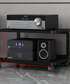 Support de Lecteur, Support d'imprimante, Meuble de Rangement multimédia, Meuble stéréo, Petite Console multimédia, Support multimédia AV à 4 Niveaux, étagère d'angle, Support Audio stéréo,