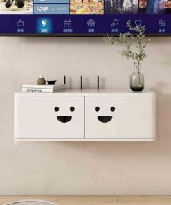Support TV Mural Console multimédia Flottante avec tiroirs de Rangement sous Le téléviseur Armoire Flottante avec Trou pour câble Console multimédia Murale en Bois pour Salon Chambre à Couch