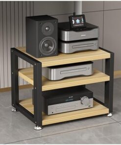Support d'imprimante à 3 Niveaux, Support multimédia Mobile pour la Maison, Le Bureau, Meuble de Divertissement Audio et vidéo sur Pied avec roulettes