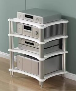 Étagère pour amplificateur de 85 cm de haut/étagère audio-vidéo, support robuste pour 4 composants audio Learys, lecteur de disques d'affichage de grande capacité, récepteur stéréo pour mais