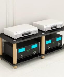 Support audio à 4 niveaux, racks HiFi ouverts, armoire de rack audio, armoire de composants audio en bois, armoire de composants multimédia de salon, étagère stéréo à 2/3 niveaux pour serveu