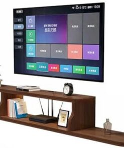 Support TV Flottant, Console multimédia avec étagère de Rangement, Meuble TV Mural, Supports de télévision, étagère Murale avec Rangement, pour la Maison et Le Bureau, Le Salon, la Chambre à