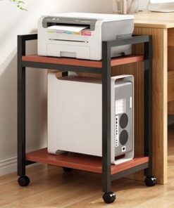 Supports et Supports stéréo Support de Stockage multimédia avec roulettes - Armoire de Composants vidéo Mobile à 2 Niveaux, Support multimédia AV Blanc pour système de Divertissement à domic