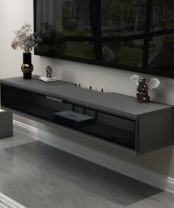 Générique Meuble TV Flottant avec tiroirs à Couvercle Rabattable, Console multimédia Murale, Console TV Flottante Murale, Meuble TV Mural Moderne pour Salon, Chambre à Coucher (marbre Blanc, 100 x 23