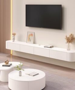 Générique (FR:Meuble TV Flottant avec Rangement | Meuble TV Mural pour Salon 300 cm Table de télévision/Table Basse TV adaptée aux téléviseurs de 75" à 100" Support TV Flottant (Blanc, 160 cm))