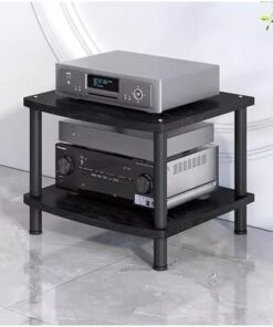 Meubles de Support, Supports et étagères HiFi, étagère Audio en métal et en Bois, Support multimédia pour Composants AV, Meuble stéréo pour amplificateur/Platine de Disque/récepteur stéréo,