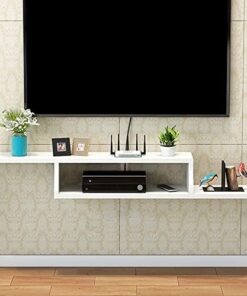 Meuble TV flottant mural, support TV flottant, étagère murale décorative, console multimédia, composant d'armoire de centre de divertissement, unité de divertissement flottante pour salon et