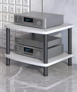 Meuble multimédia pour composants audio/vidéo avec étagère en bois, meuble de rangement ouvert pour AV, meuble de rangement pour composants stéréo de divertissement multimédia pour salon/bur