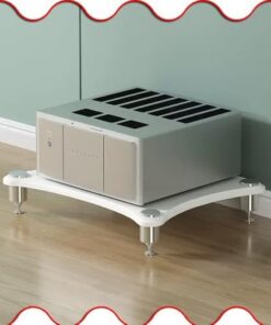 Support Audio vidéo, Support multimédia Audio-vidéo à 4 Niveaux, Meuble de Composants AV, étagère stéréo Multifonction, Support Audio Moderne, Meuble de Rangement avec Coussinets Absorbant l