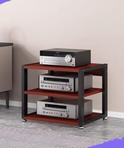 Support de Composants Audio, Support multimédia AV Robuste, Support d'amplificateur HiFi - 90 cm de Haut - Support de présentation pour récepteur stéréo, Tourne-Disque
