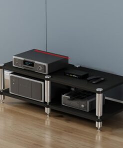 Générique Support stéréo, Meuble de Rangement multimédia, étagère d'angle pour Support multimédia AV à 2/3/4 Niveaux, Tour de Support Audio, Support de Lecteur Audio Mobile, Rangement pour Composants