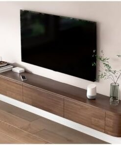 Meuble TV mural, meuble de rangement TV en bois massif avec tiroirs, centre de divertissement à domicile, table console multimédia moderne, meuble TV blanc, étagère TV pour salon, chambre (m
