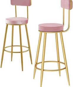 Lot de 2 tabourets de cuisine, tabourets de bar, tabourets de bar pour petit-déjeuner, chaises hautes avec repose-pieds et dossier, tabourets de hauteur modernes pour intérieur et extérieur, pour
