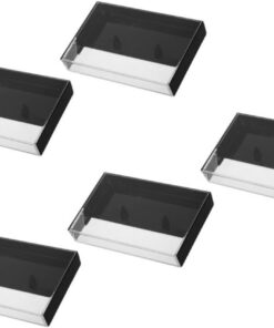 Ciieeo Boîtiers de Cassettes Vides Vintage en Plastique PS Noir, Lot de 5, Rangement Polyvalent et Gain de Place pour Cassettes Audio et Petits Objets sur Bureaux et Étagères