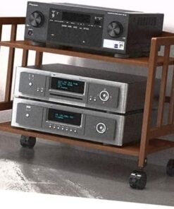 Support d'imprimante réglable pour Lecteur CD et Composants AV Meuble multimédia de Style Vintage à 2 Niveaux avec réglage de la Hauteur 31,4 Pouces de Haut x 30,7 Pouces de Large