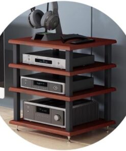 Meuble Audio HiFi 2/3/4 Niveaux - Meuble de Sol Multicouche pour la Maison, étagère AV, Support HiFi, Support pour Tourne-Disque, unité multimédia de Divertissement pour audiophiles et mélom