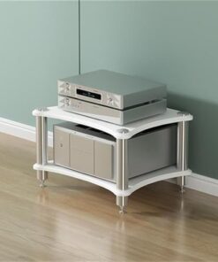 Support multimédia audio-vidéo moderne, support audio, support stéréo robuste, armoire stéréo avec pieds, support multimédia AV, armoire à composants, étagère audio-vidéo pour cinéma à domic
