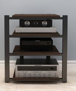 Système de Rack stéréo Moderne, Meuble amplificateur à 4 Niveaux de 35 Pouces de Hauteur, étagère multimédia HiFi pour Salle d'enregistrement/hôtel/café, Support de Lecteur CD DVD Audio-vidé