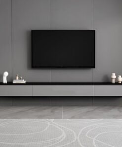 Générique Meuble TV Flottant, Support TV Mural, unité Murale multimédia, unités murales TV pour Salon, étagère TV Flottante, avec Trous pour câbles, Console multimédia avec tiroir, pour la Maison, Le