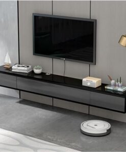 Générique Meuble TV Flottant avec 2 tiroirs – Meuble TV Mural pour Petit Appartement, étagère multimédia, Meuble de Rangement sous TV – Design Moderne (Taille : 140 cm, Couleur : Couleur bûche)