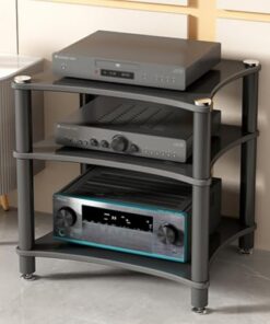 Meuble Audio HiFi à 3/4 Niveaux, Support multimédia AV, étagère d'angle, Support multimédia Audio-vidéo Moderne, Armoire AV, Armoire de Rangement multimédia, Composants stéréo de divertissem