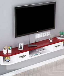 Meuble TV flottant, meuble TV mural, meuble TV flottant en bois, unité de divertissement permettant de gagner de la place, pour unité de rangement, console audio/vidéo, boîte à câbles, route