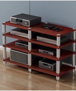 Étagère de console multimédia audio pour centre de divertissement, support multimédia pour composants AV, armoire stéréo, support d'affichage pour radio, stéréo, accessoires TV, console de j