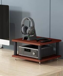 Support d'imprimante en Bois à 4 Niveaux avec étagère de Rangement pour système stéréo de Bureau à Domicile, Armoire de Composants Audio pour Support multimédia Audio vidéo et théâtre