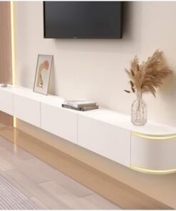 Meuble TV Mural Flottant Moderne pour Rangement sous téléviseur, Centre de Divertissement, Salon, Chambre (Taille : 180 cm)