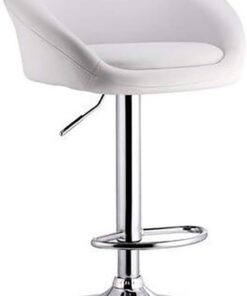 Bar Chair Tabouret de Bar réglable Moderne avec Dossier, Chaise ottomane, siège rembourré Doux, Repose-Pieds de Chaise de Bar pivotante en Cuir PU, Cadre en métal Robuste, tabourets de Bar pour