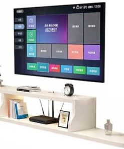 Meuble TV Suspendu, Support TV Flottant, Console multimédia avec étagère de Rangement, Meuble TV Mural, Supports de télévision, étagère Murale avec Rangement pour la Maison et Le Bureau, sal