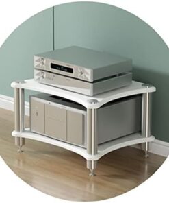 Optimisez Votre expérience Audio et vidéo avec Le Meuble Audio HiFi - 4 Couches de Rangement pour Composants, Consoles de Jeu et appareils de Streaming avec Pieds Absorbant Les Chocs