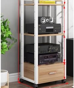 Support d'imprimante avec tiroir et roulettes Support multimédia Audio vidéo à 3/4/5 Niveaux Support stéréo Domestique Mobile pour Composants de Divertissement
