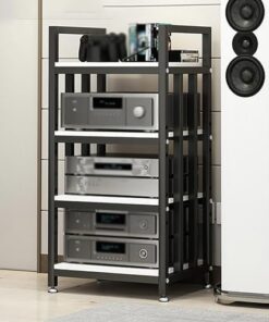 Support d'angle Multifonctionnel pour Platine Vinyle et Support TV • Meuble TV en Bois réglable • Tour multimédia • Support Audio-visuel incliné