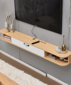Meuble TV flottant pour centre de divertissement, meuble TV flottant en bois pour la maison, meuble TV pour console multimédia, console multimédia flottante avec rangement, centre de console
