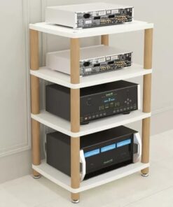 Support Audio vidéo, étagère de Rangement multimédia en Bois, Support d'angle pour Lecteur multimédia AV, étagères, Support multimédia Audio/vidéo, Meuble AV Moderne pour Composants stéréo d
