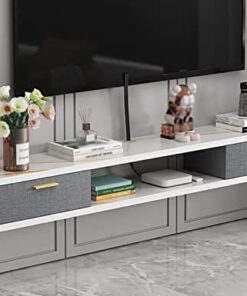 Meuble TV flottant, support TV mural, étagère TV murale, console multimédia, pour unité de rangement, console audio/vidéo, décodeur de câbles, routeur, économiseur d'espace (couleur : D, tai