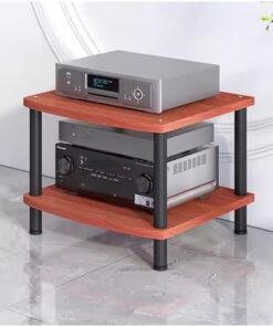 Meubles de Support, Supports et étagères HiFi, étagère Audio en métal et en Bois, Support multimédia pour Composants AV, Meuble stéréo pour amplificateur/Platine de Disque/récepteur stéréo,