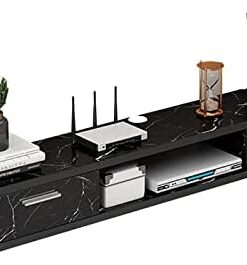Générique Support TV Flottant Étagère TV Murale Centre de Divertissement, Console multimédia Centre de Divertissement Mural en Bois pour unité de Rangement Console Audio/vidéo Boîte à câbles (Couleur