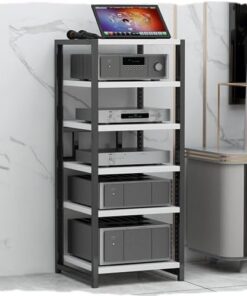 Meuble stéréo, Support Audio, 3/4/5/6 Niveaux, étagères en Bois réglables, Meuble de Rangement d'angle, Support Hi-FI sur Pied